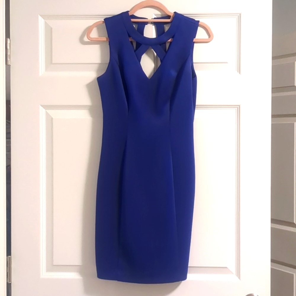 Deep blue cocktail dress